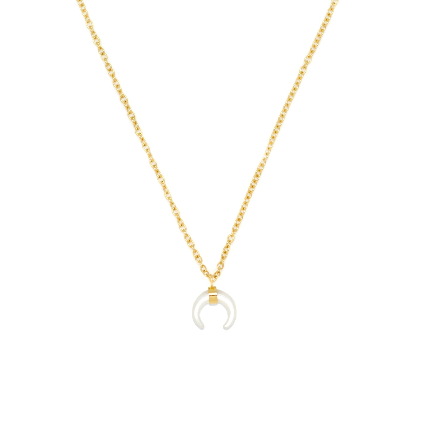 Salty Cali Mother Of Pearl Horn Necklace - Gold
