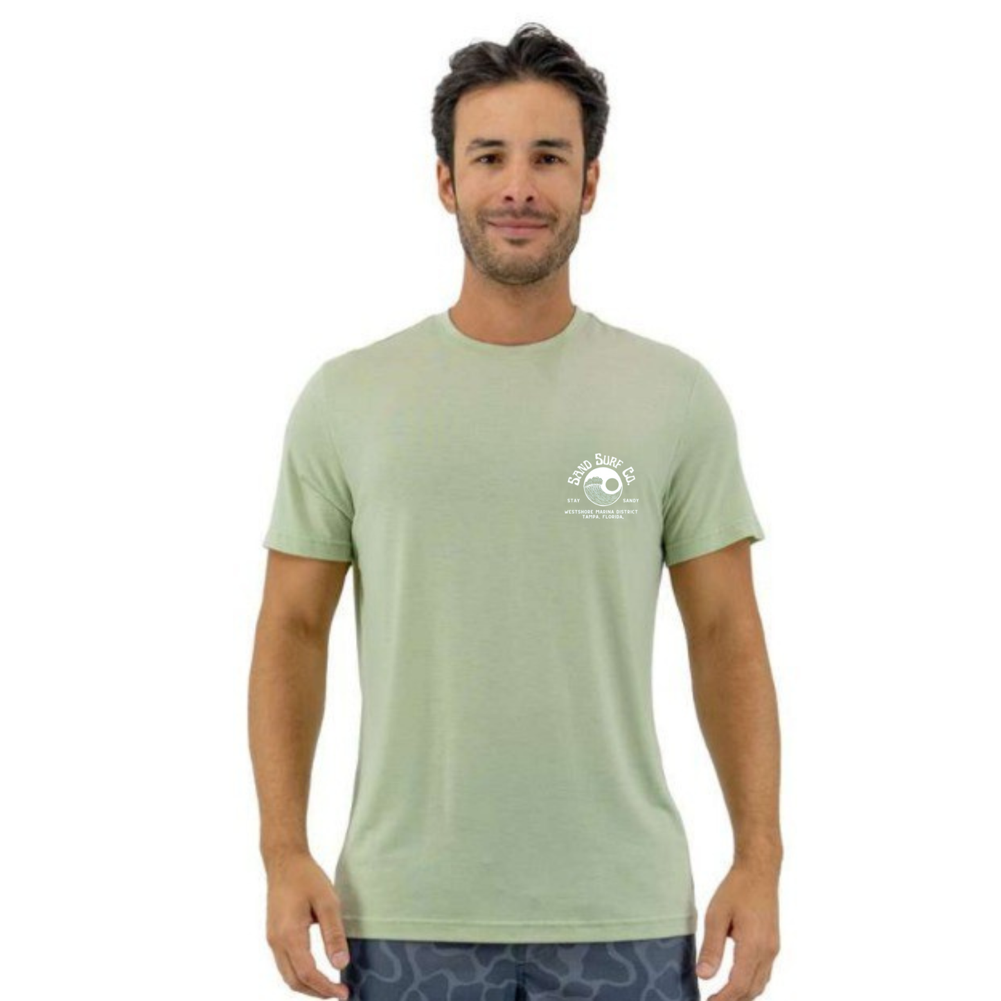 Sand Surf Co. Yin Yang Logo UPF 50 Quin Short Sleeve UV Shirt - Sage