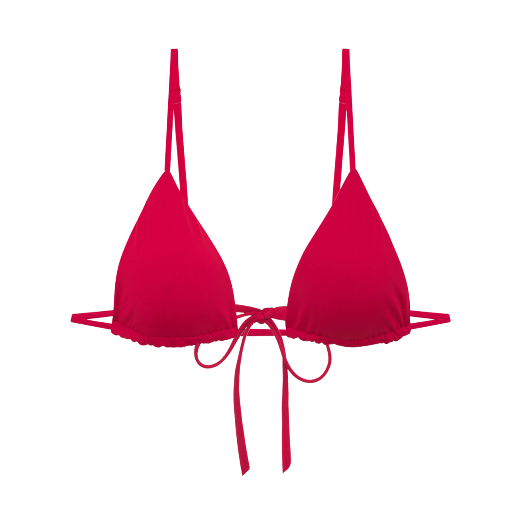 Frankies Bikinis Lumia Triangle Bikini Top - Red
