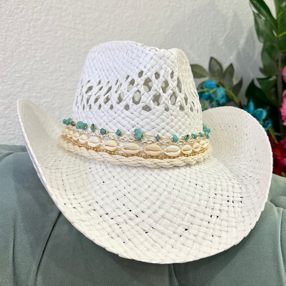 Delisico Tropics Hat - Turquoise & Beige