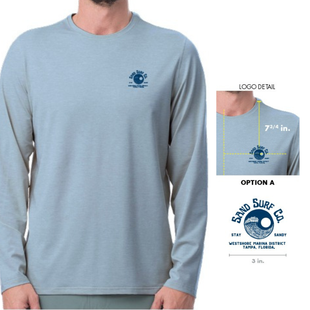 Sand Surf Co. Yin Yang Logo Hybrid Long Sleeve UV Shirt - Baby Blue