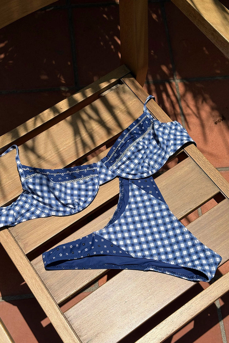 Frankies Bikinis Dove Bikini Bottom - Starry Gingham