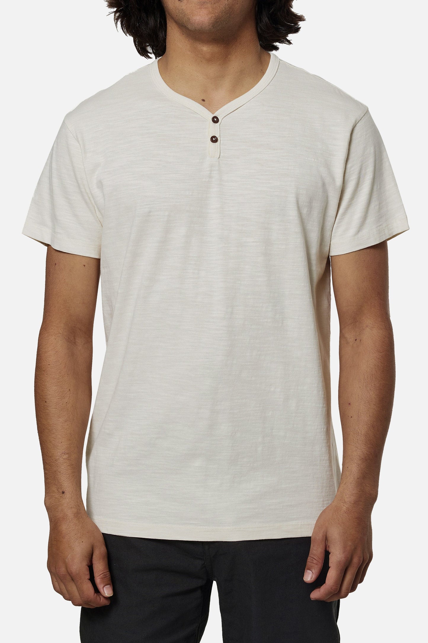 Katin Short Sleeve Folk Henley Tee - Vintage White