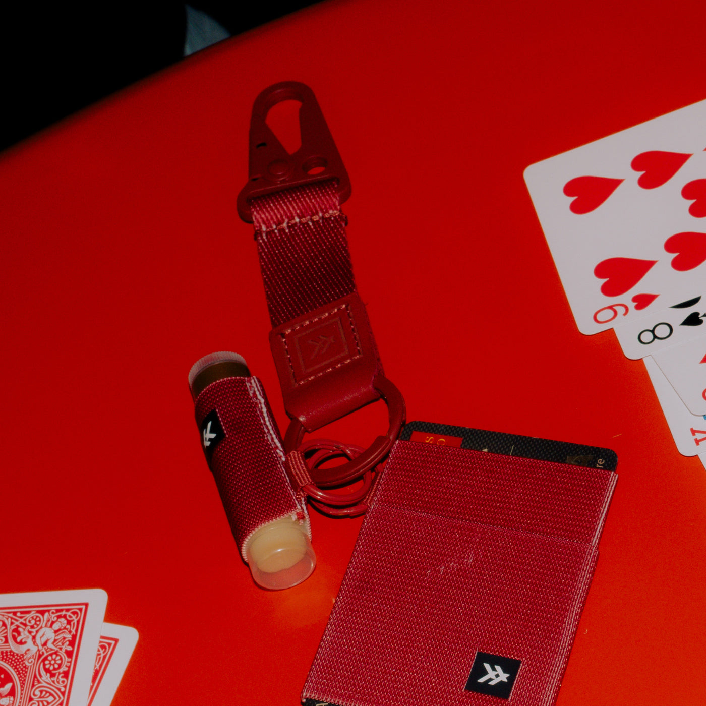 Thread Wallets Red Keychain Clip