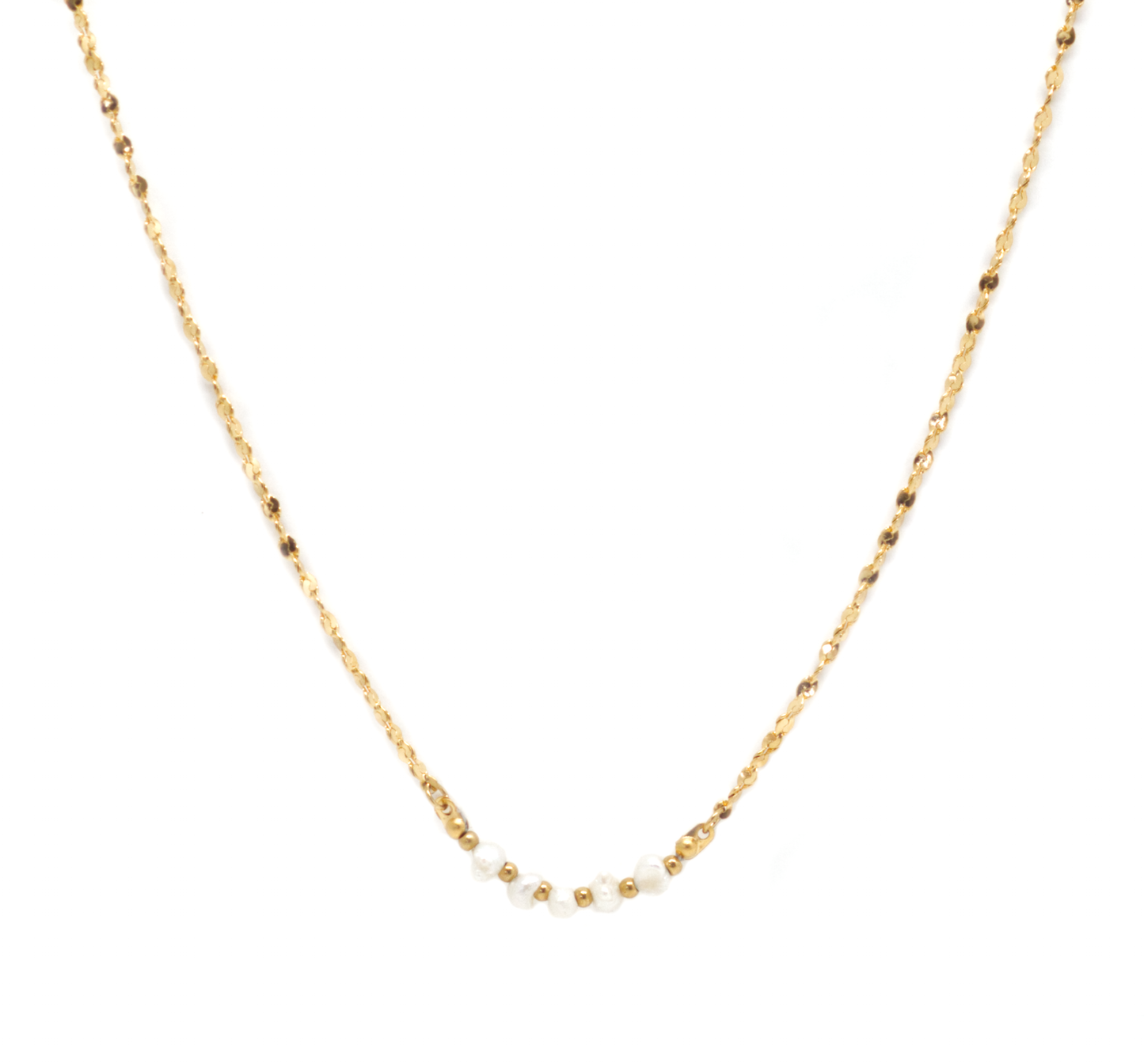 Salty Cali Pearl & Chain Necklace - Gold
