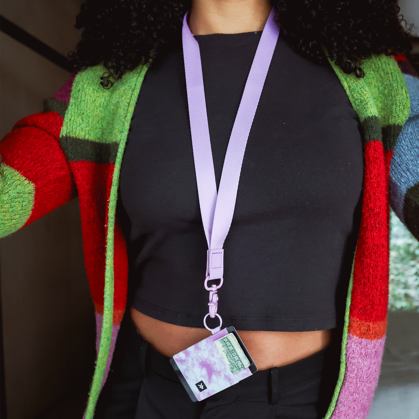 Thread Wallets Lavender Neck Lanyard