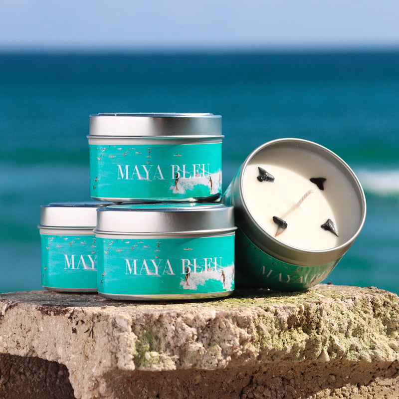 Maya Bleu The Party Wave Shark Tooth Tin Candle