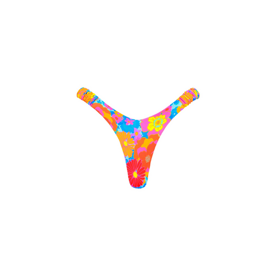 Kulani Kinis Retro Y Thong Bikini Bottom - Sapphire Sun