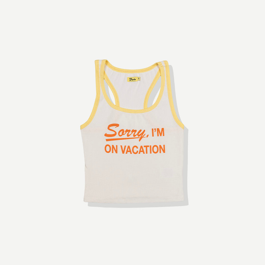 Duvin On Vacation Ribbed Tank - White