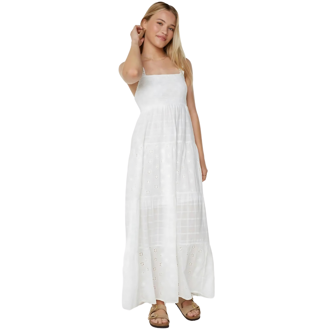 Roxy Lily Bloom Eyelet Maxi Dress - Winter White
