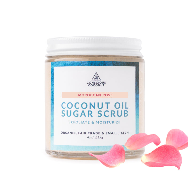 Conscious Coconut Organic Coconut Oil Sugar Scrub - Moroccan Rose