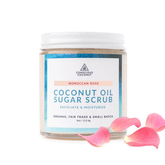 Conscious Coconut Organic Coconut Oil Sugar Scrub - Moroccan Rose