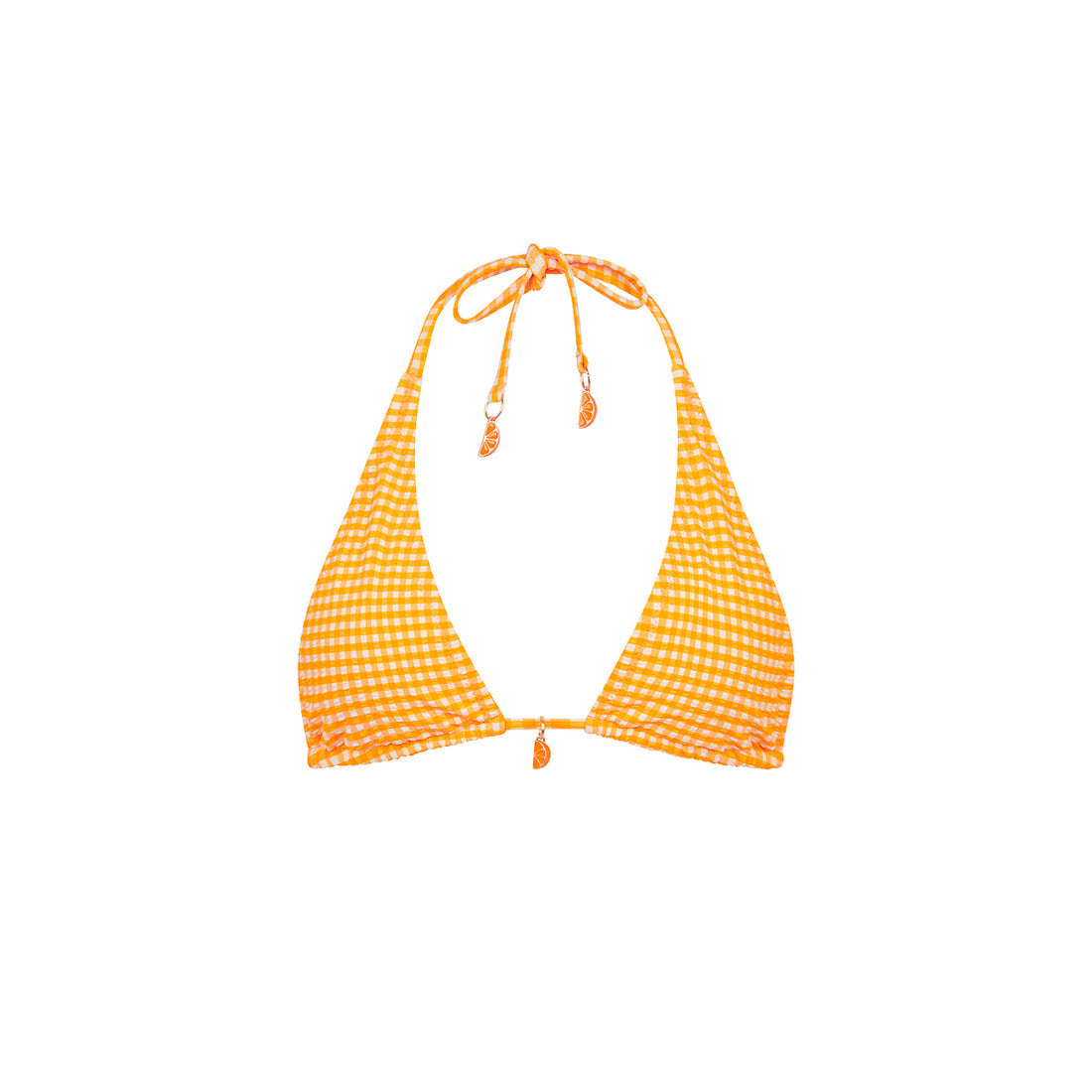 Kulani Kinis Classic Tie Halter Bikini Top - Orange Cream (Olipop X Kulani Kinis Collection)
