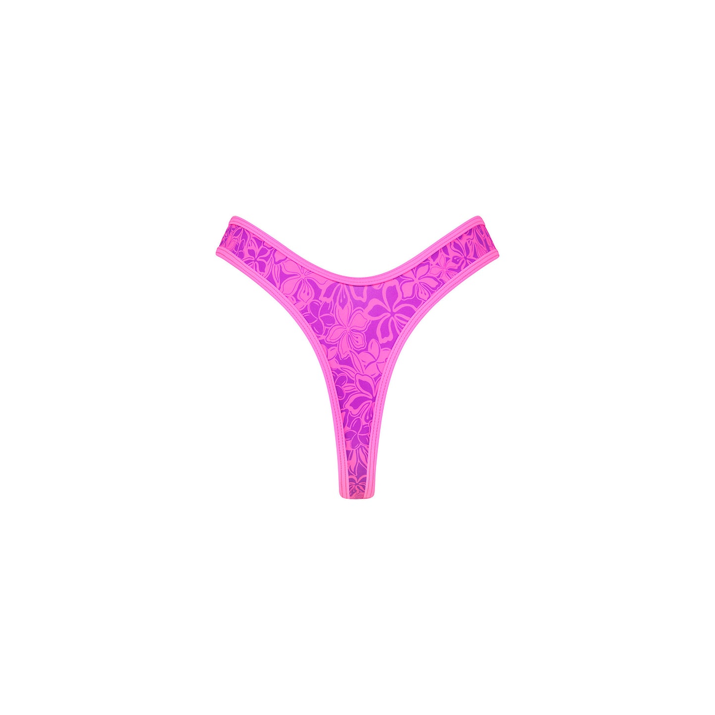 Kulani Kinis High Leg Thong Bikini Bottom - Bubble Berry (Mermaid Moon Collection)