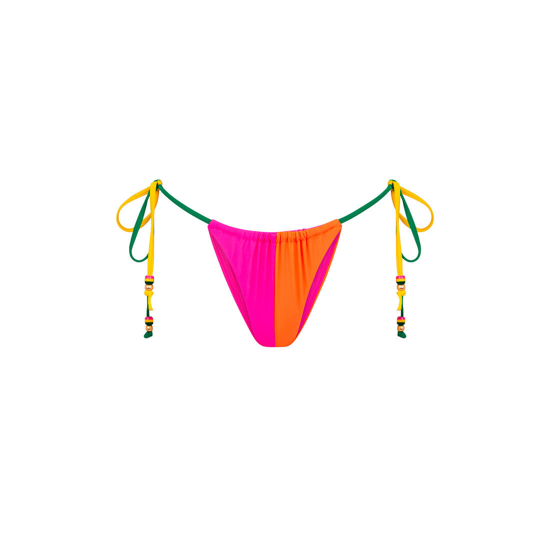 Kulani Kinis Splice Gathered Tie Bikini Bottom - Passionfruit Punch (Club Soleil Collection)