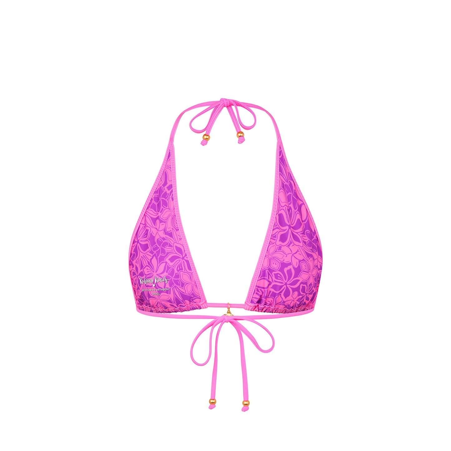 Kulani Kinis Bind Triangle Halter Bikini Top - Bubble Berry (Mermaid Moon Collection)