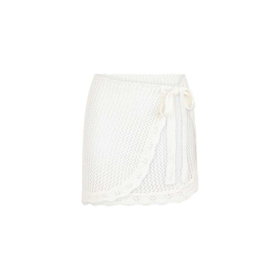 Kulani Kinis Crochet Knit Mini Sarong - Ivory (Stardust Ranch Collection)