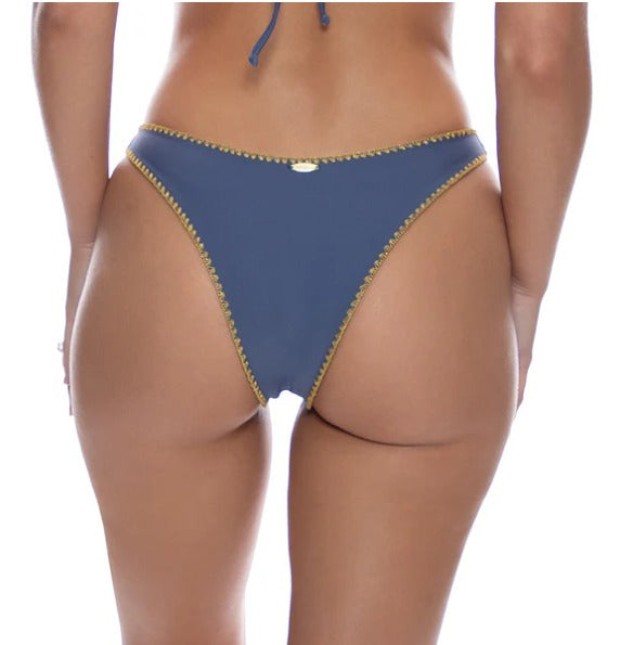 Luli Fama Luli Chic High Leg Brazilian Bikini Bottom - Azulejo