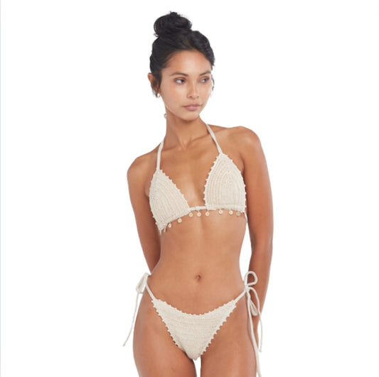 Capittana Trinidad Gold Crochet Bikini Top
