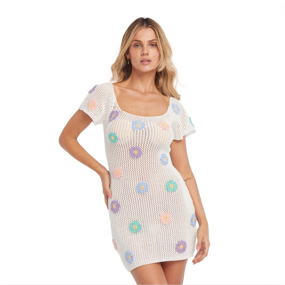 Capittana Daisy Crochet Mini Dress - Ivory Large / Ivory Capittana Daisy Crochet Mini Dress - Ivory Large / Ivory