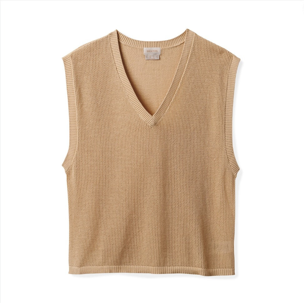 Brixton Aruba Boxy V-Neck - Oat Milk