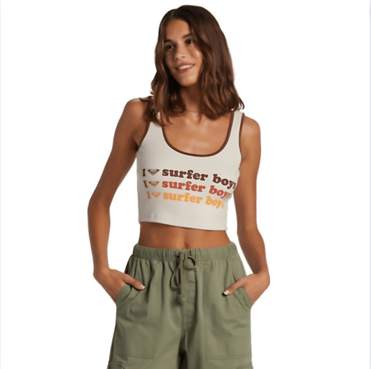 Roxy I Heart Surfer Boys Tank - Parchment