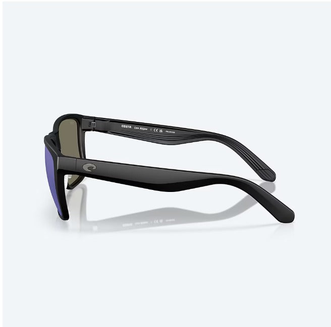 Costa Los Alijos Sunglass - Matte Black with Blue Mirror Lens