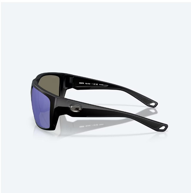 Costa Fly Line Sunglass - Matte Black with Blue Mirror Lens