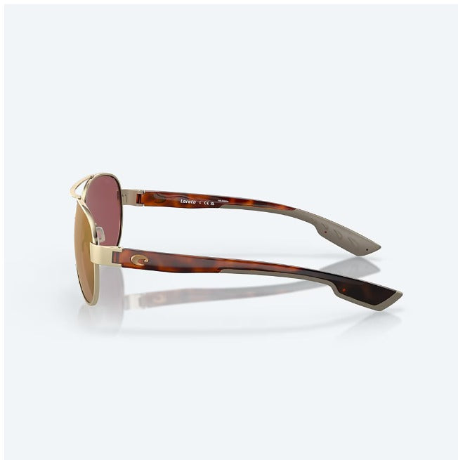 Costa Loreto Sunglass - Brushed Gold with Gold Mirror Polarized Glass