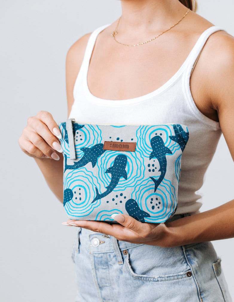 Sand Cloud Ripples Zipper Pouch - Grey