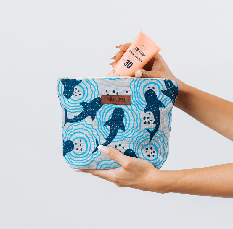 Sand Cloud Ripples Zipper Pouch - Grey