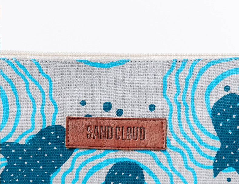 Sand Cloud Ripples Zipper Pouch - Grey