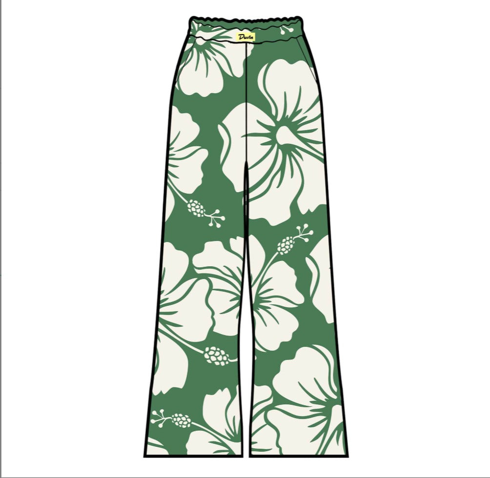 Duvin Trouble in Paradise Womens Pants - Green
