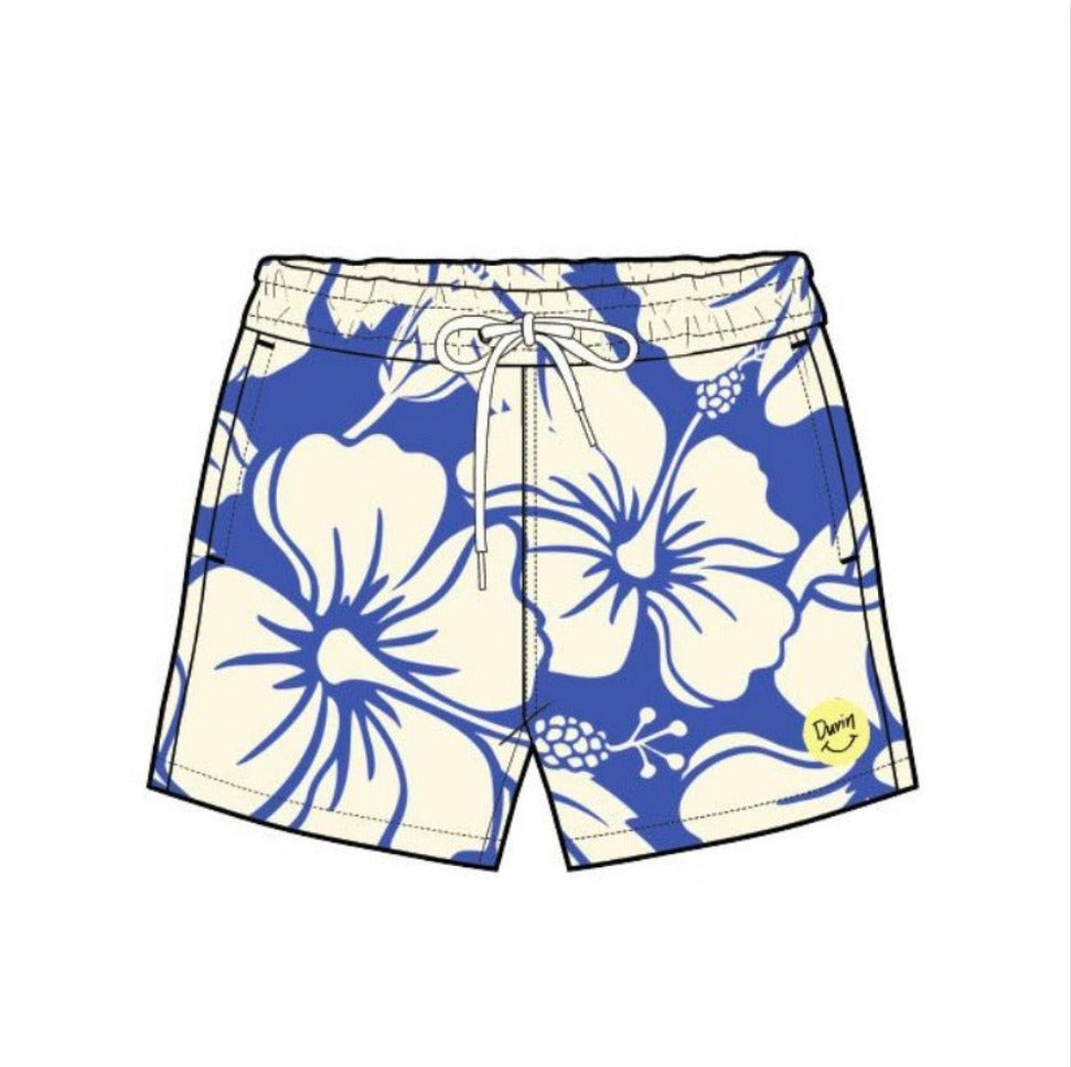 Duvin Kids Trouble In Paradise Swim Short - Blue