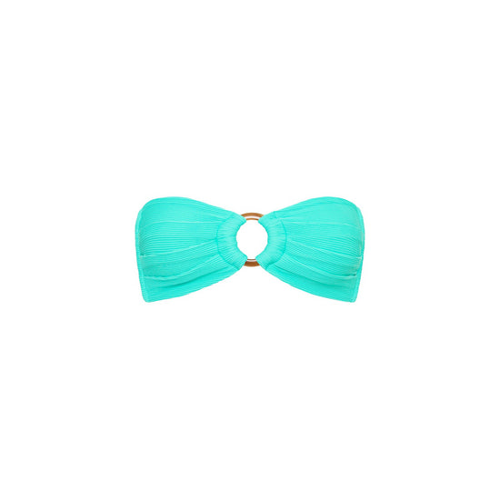 Kulani Kinis Strapless Bandeau Bikini Top - Aqua Ribbed (Lexi Hidalgo X Kulani Kinis)