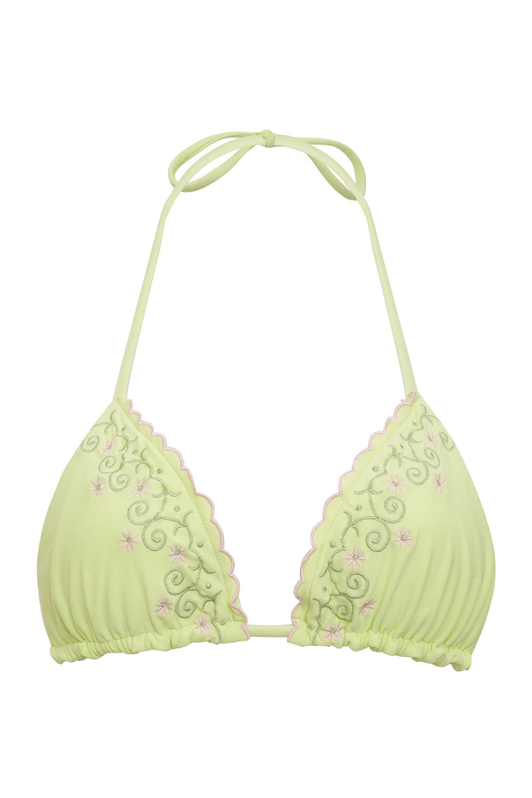 Frankies Bikinis x Sydney Sweeney Tia Triangle Bikini Top - Key Lime