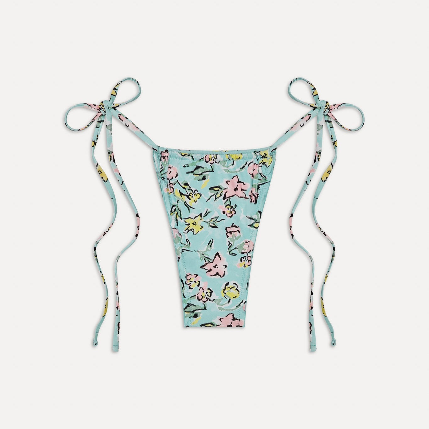 Frankies Bikinis Tidal Micro String Bikini Bottom - Pastel Peony
