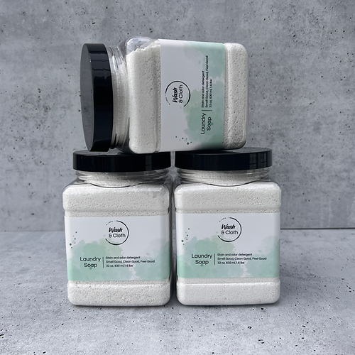 Wash & Cloth Natural Laundry Soap - Aquamanly Scent