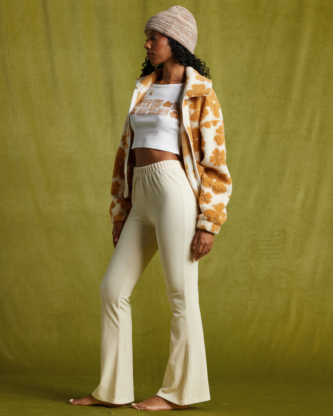 Billabong Hit A Corduroy Flare Pants - White Cap
