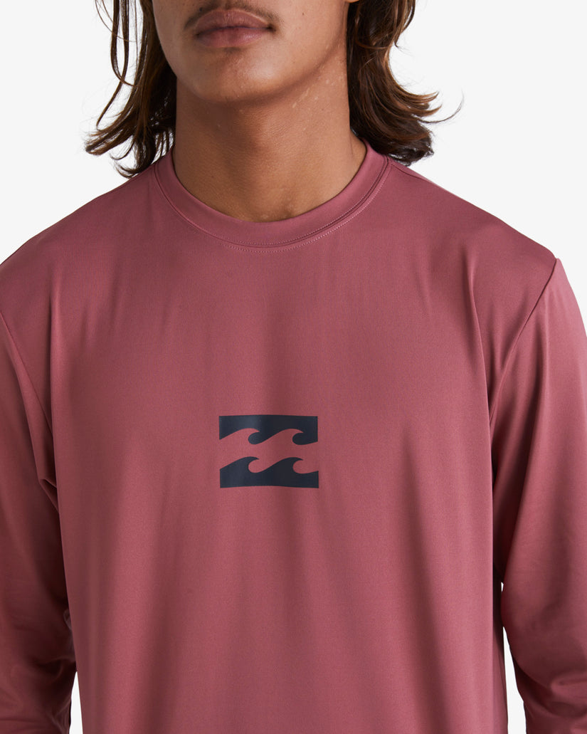 All Day Wave Loose Fit Long Sleeve Surf Tee - Rose Dust