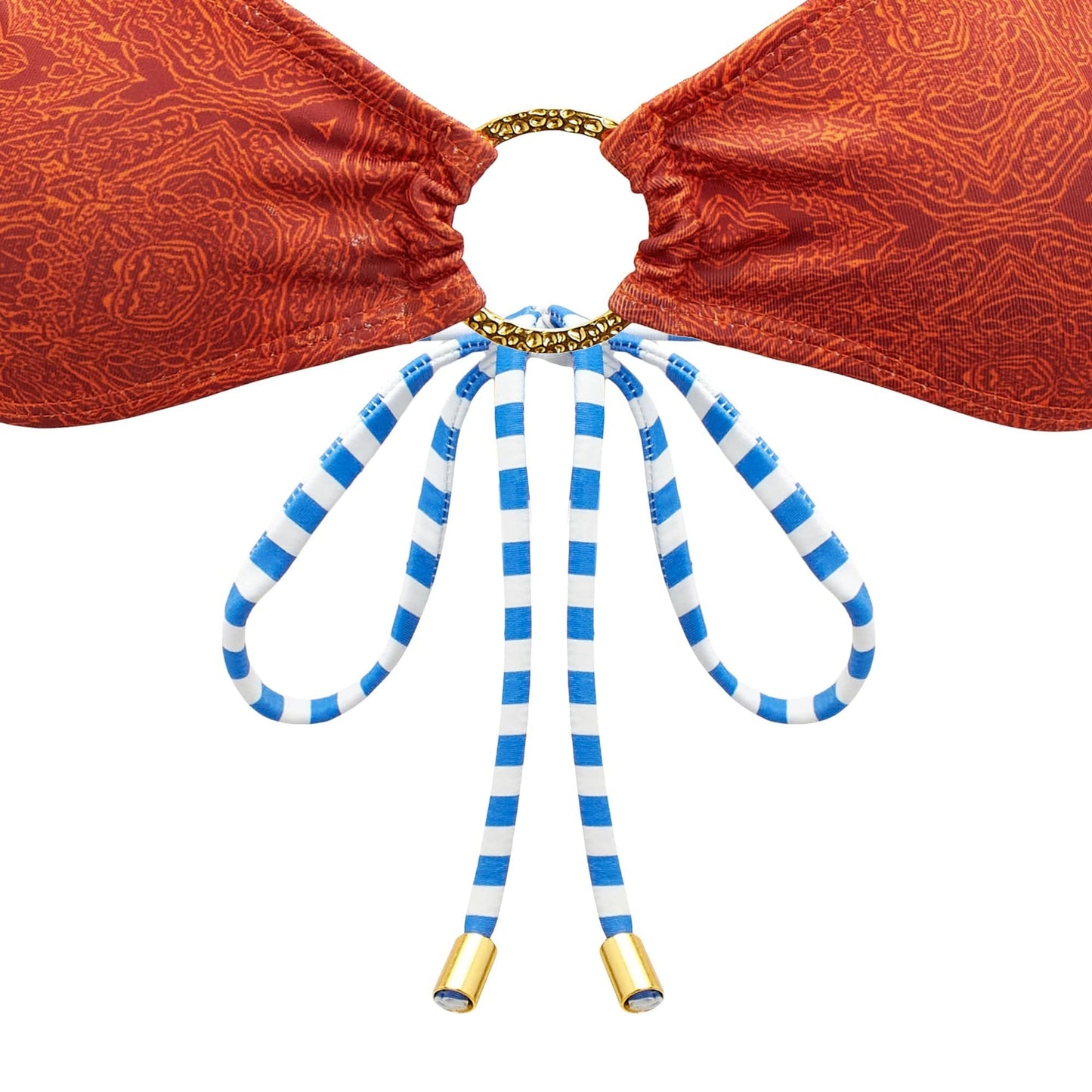 Akosha Jet Set Bikini Top - Terra Cotta / Rayas