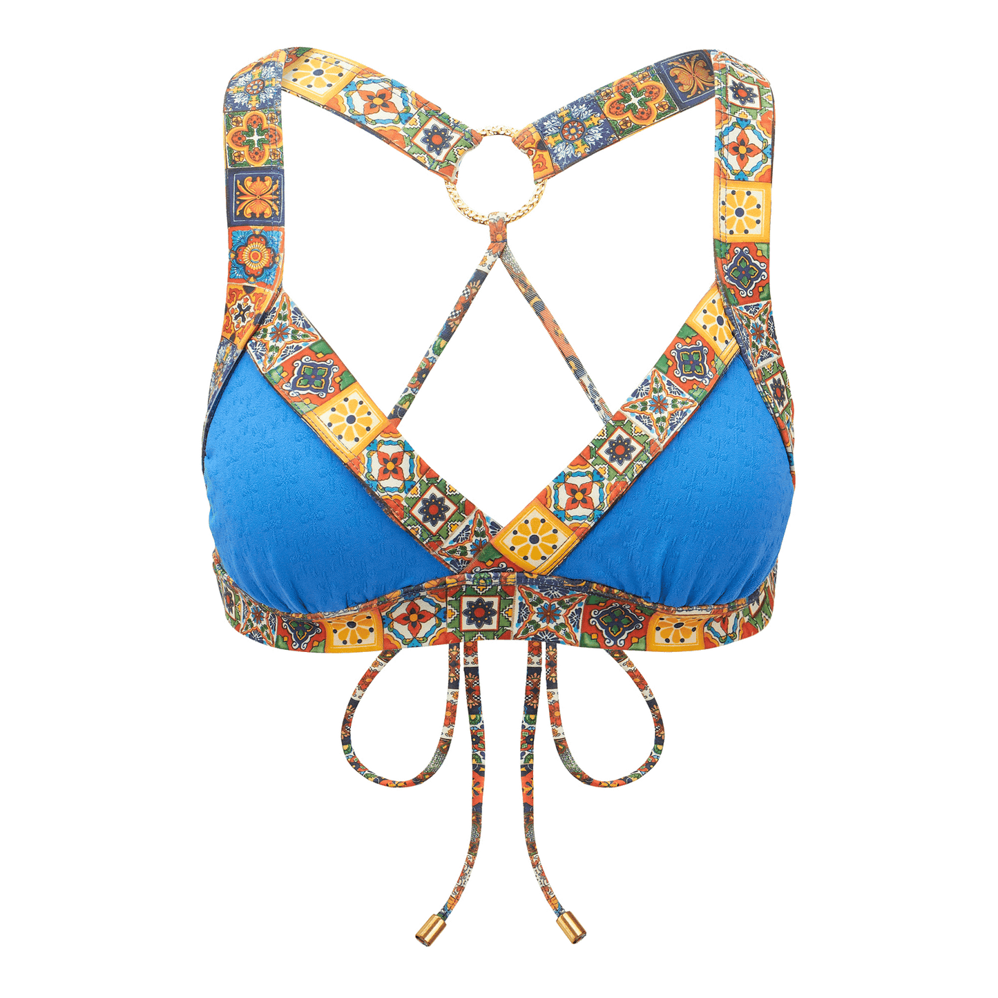 Akosha Mezcalita Bikini Top - Talavera Azul
