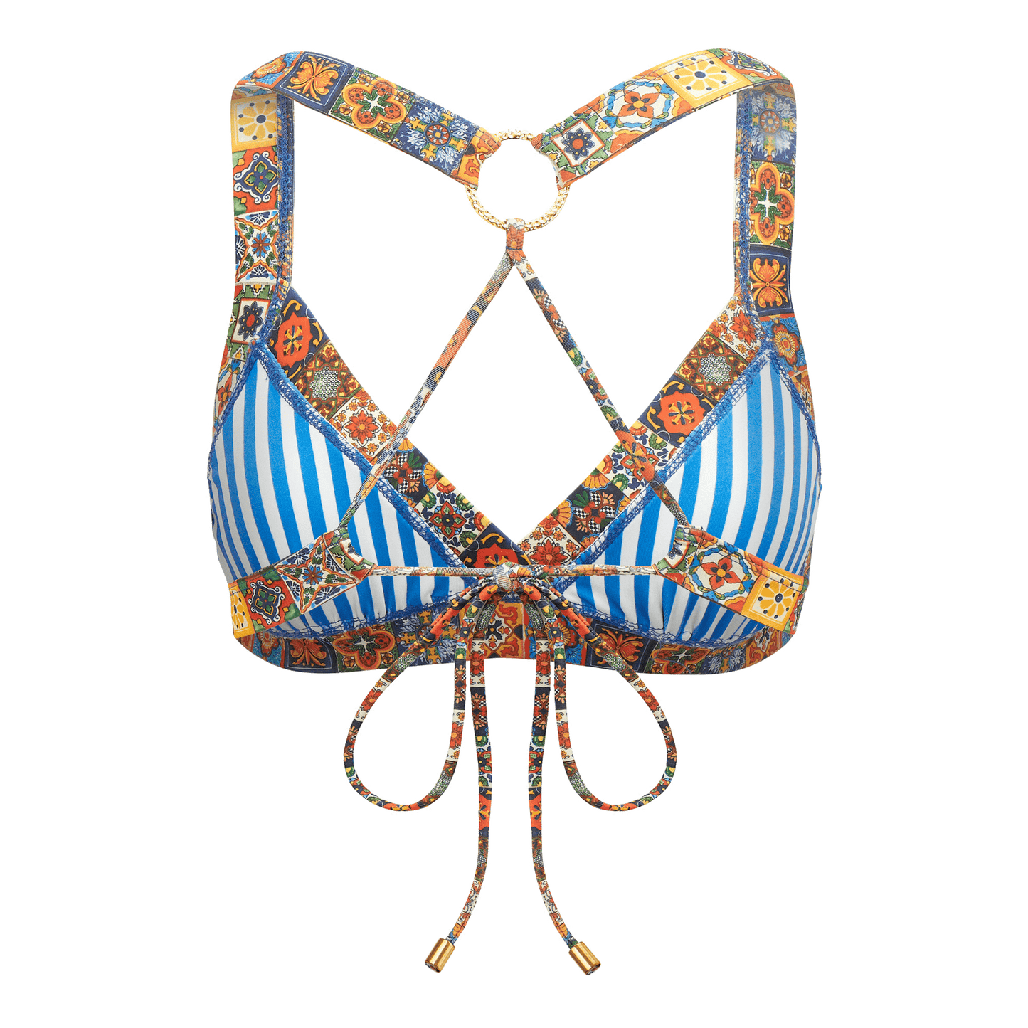 Akosha Mezcalita Bikini Top - Talavera Azul