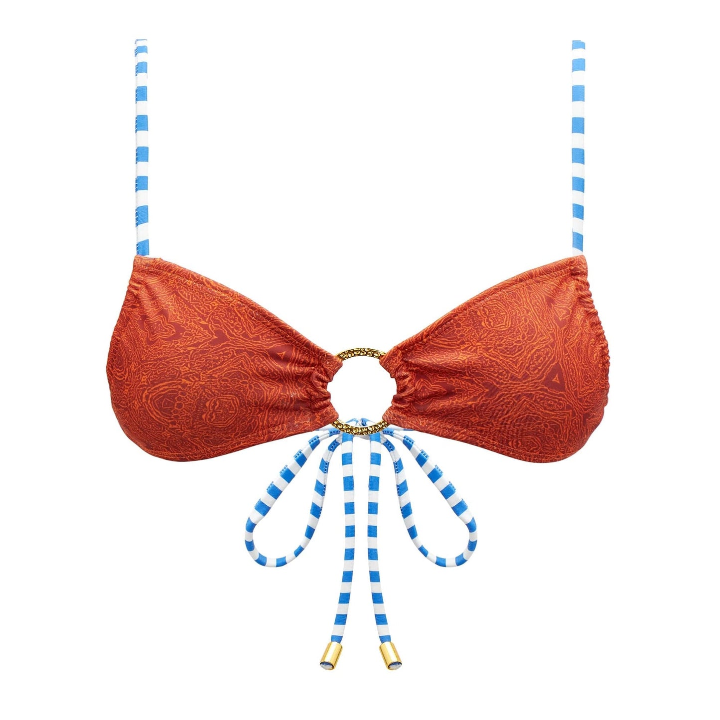 Akosha Jet Set Bikini Top - Terra Cotta / Rayas