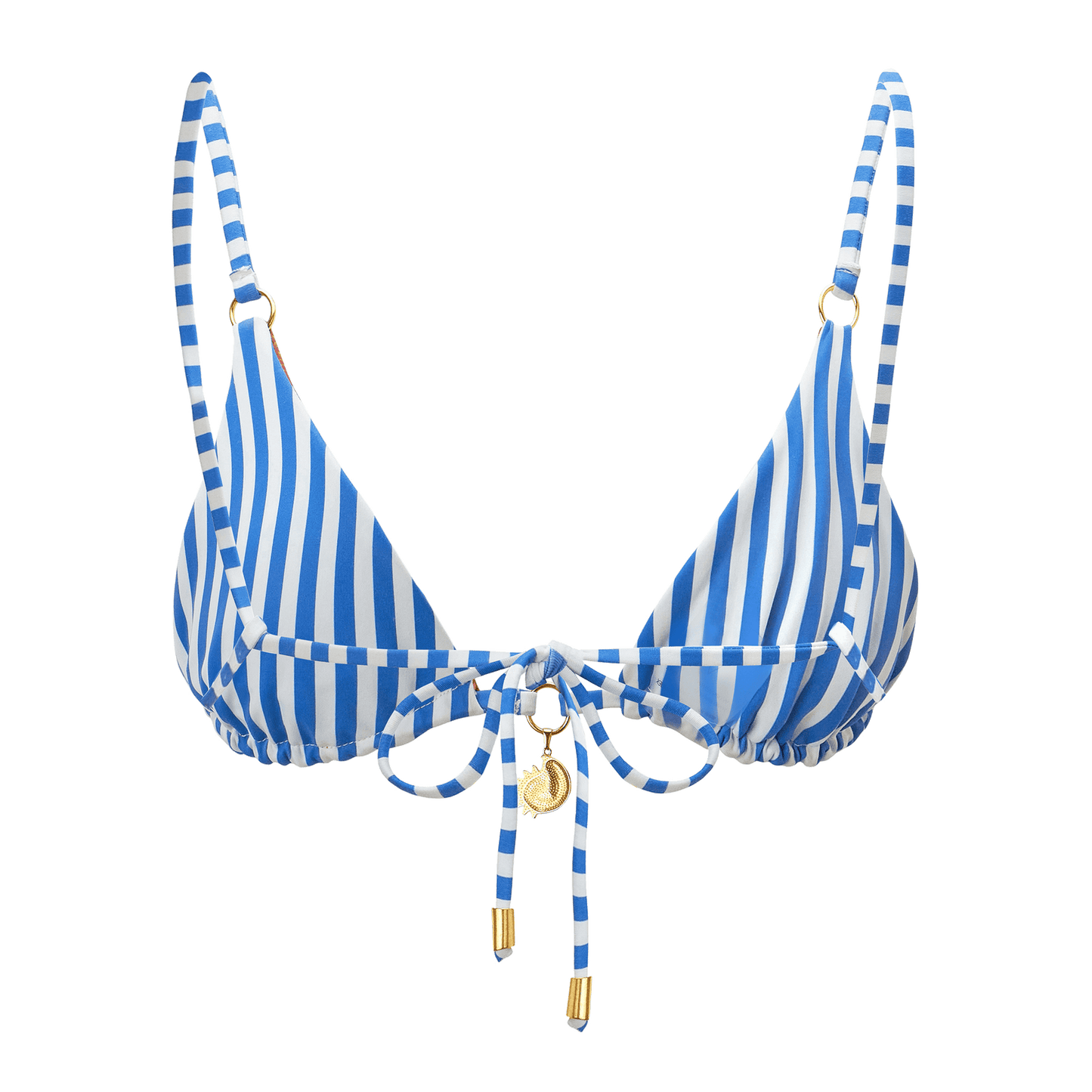 Akosha Triangle Reversible Bikini Top - Terra Cotta / Rayas