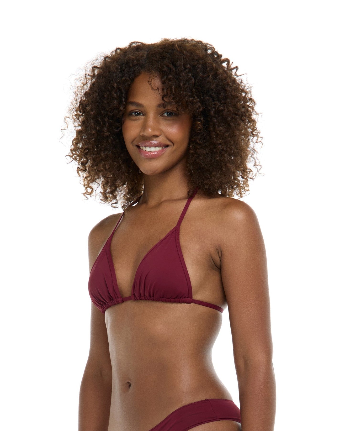 Eidon Solid Kali Slider Bikini Top - Mulberry