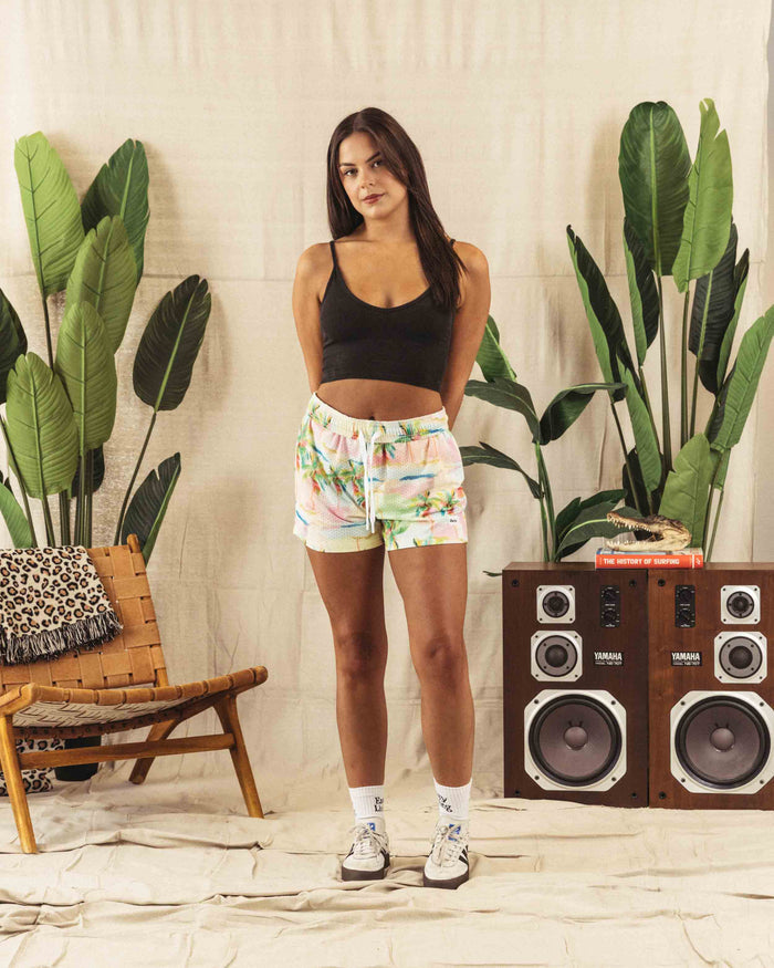 Duvin Pastel Palm Mesh Lounge Short