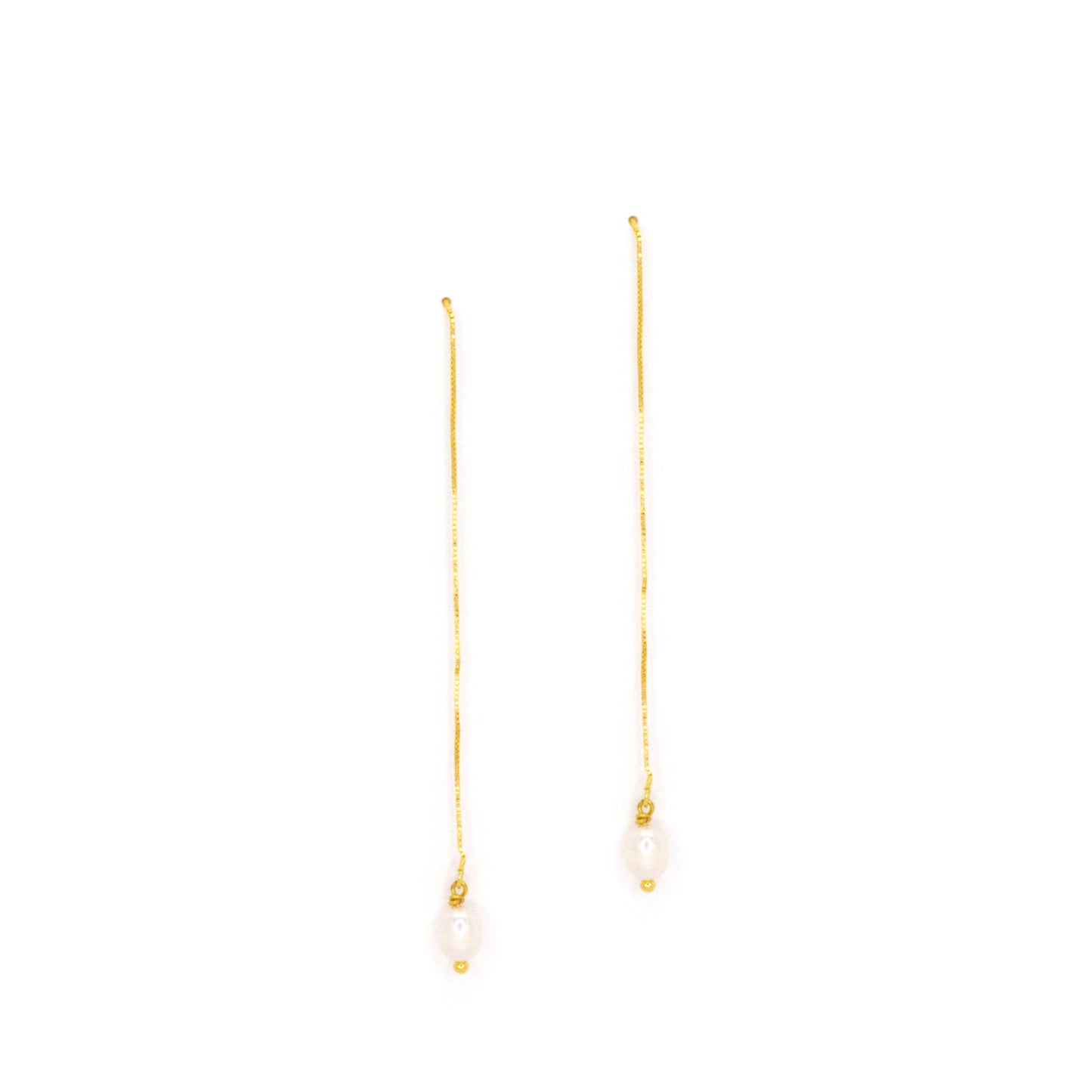 Salty Cali Pearl Threads Earrings - Gold