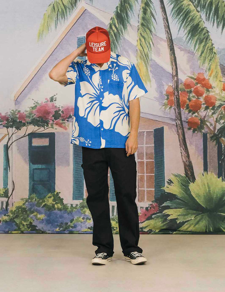 Duvin Trouble In Paradise Buttonup - Blue