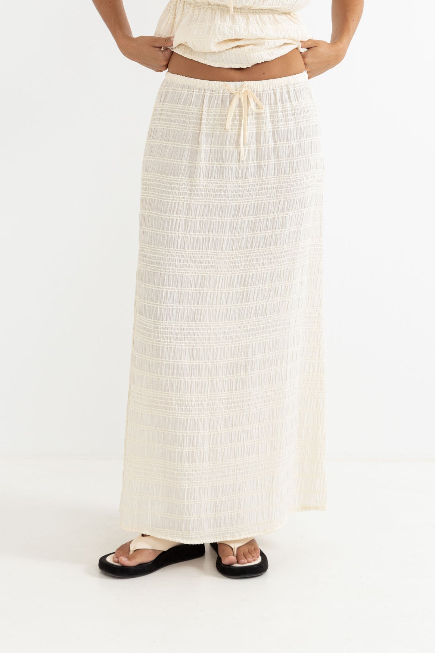 Rhythm Sandy Cove Midi Skirt - Natural